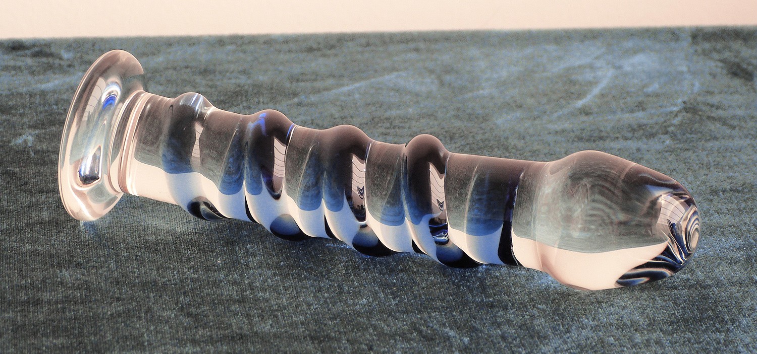Icicles No. 5 Sapphire Spiral Glass Dildo