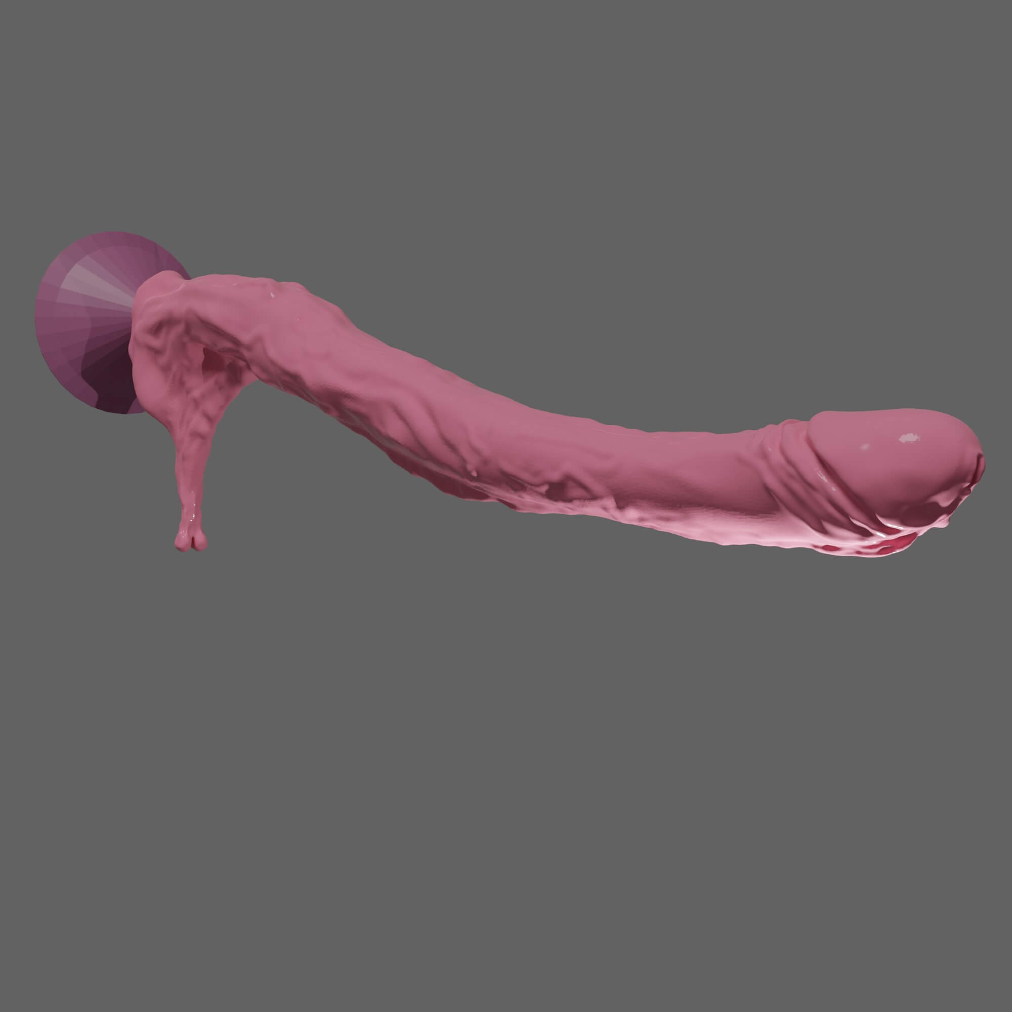 Long Dildo With Small Balls and Pussy